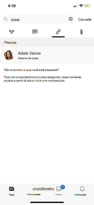 Captura de tela das configurações de perfil do dispositivo móvel