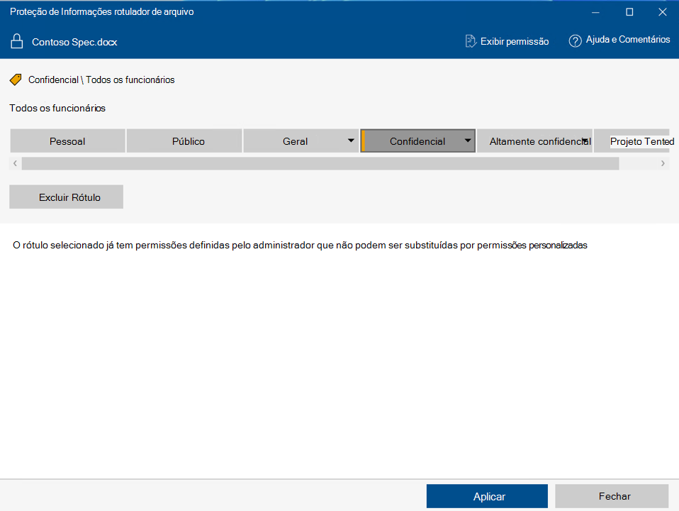 Aplicar rótulo com o Rotulador de Arquivo de Proteção de Informações do Microsoft Purview