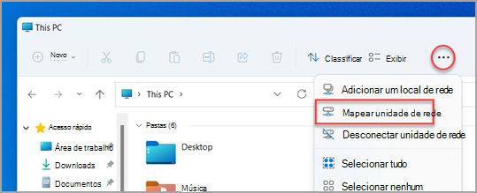 Onde encontrar Mapear Unidade de Rede no Explorador de Arquivos do Windows 11