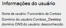 Informações do usuário mostradas no relatório de rede sem fio