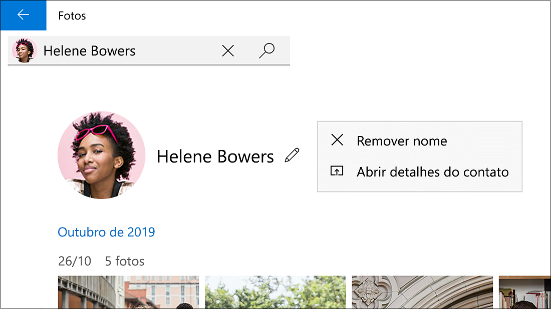 Captura de tela de um contato mostrando a opção Remover nome.