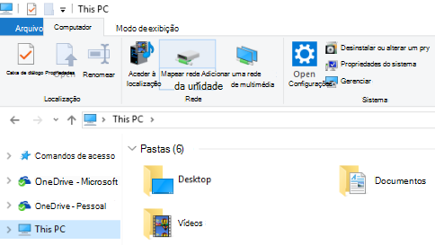Captura de tela do Explorador de Arquivos