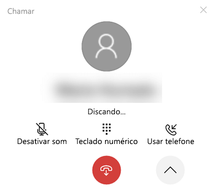 A janela de chamada expandida.