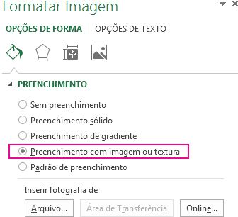 Formatar Painel de Imagem com o preenchimento de imagem ou textura selecionado