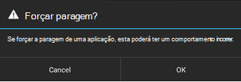 Confirmar saída forçada