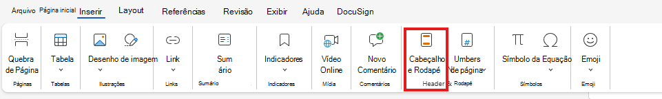 Inserir H&F da Faixa de Opções