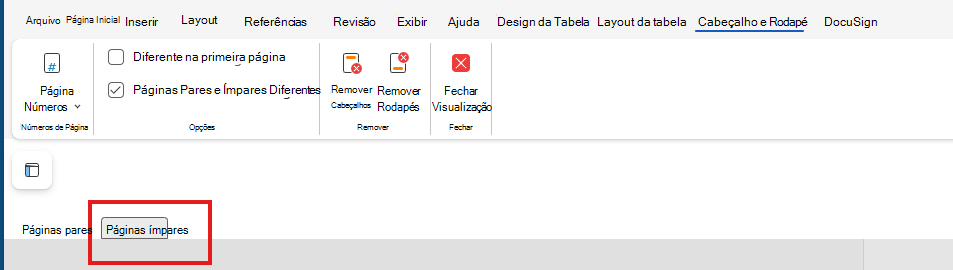 Editar H&F Páginas ímpares na Web