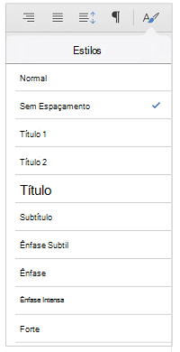 Formatar estilos