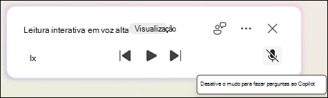 Para fazer perguntas relacionadas a documentos do Copilot, clique no botão Desativar mudo.
