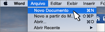 Nova opção de documento