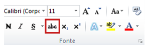 Strikethrough on the Home tab