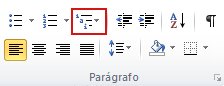 botão lista de vários níveis
