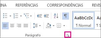 Iniciador de caixa de diálogo Parágrafo