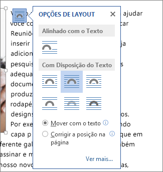 Caixa Opções de Layout