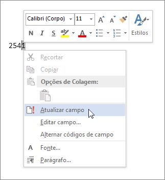 Comando Atualizar Campo