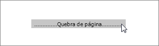 Imagem de uma Quebra de Página selecionada no aplicativo Web do Word
