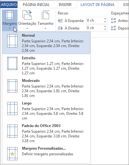Imagem da galeria de Margens do Word Web App