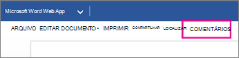Exibir comentários no Modo de Exibição de Leitura