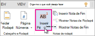 inserir nota de rodapé no Word Online