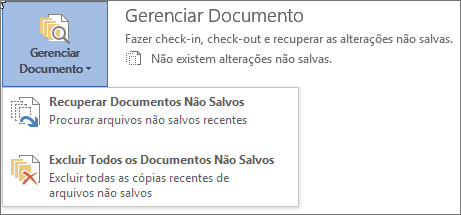 Gerenciar Documentos no Office 2016