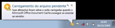Notificação de pop-up do Centro de Carregamento