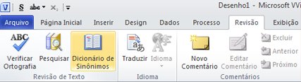 Menu Objeto no grupo Texto