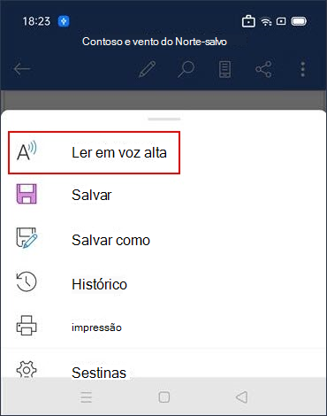 Toque em Ler em Voz Alta