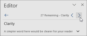 Mover diretamente de um problema para outro na parte superior do painel Editor.