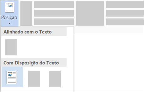 Botão Posição na Faixa de Opções