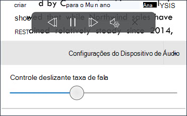 Controle deslizante de velocidade de fala