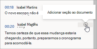 Selecionar Adicionar seção ao documento