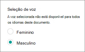 Seleção de voz
