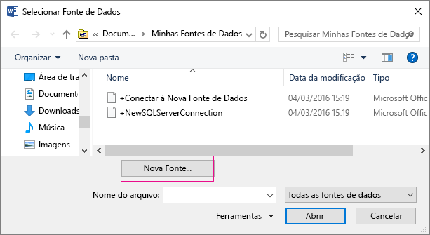 mala direta de fonte de dados