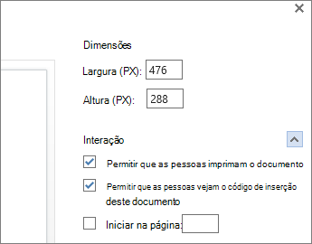 Opções para inserção de um documento do Word
