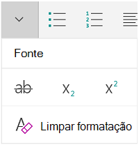 Menu Fonte