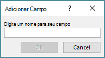 Use a caixa de diálogo Adicionar campo para adicionar campos personalizados à sua lista de mala direta