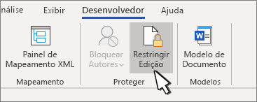 Botão Restringir edição