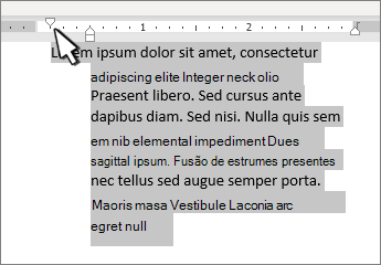 Marcador de recuo deslocado
