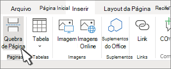 Botão de quebra de página