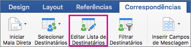 Clique para editar a lista de destinatários