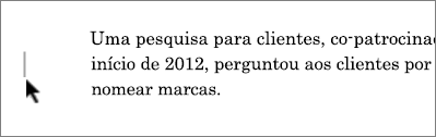 Marcação está realçado perto da margem