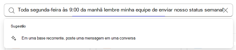 Sugestão de IA na caixa de pesquisa
