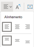 O menu Alinhar texto no Visio para o alinhamento esquerdo da Web selecionado.