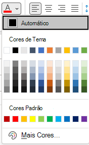 Menu Cor do tipo de letra no Outlook.