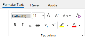Formatar grupo de texto no Outlook.