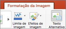 Botão Texto Alternativo no friso do PowerPoint para Mac