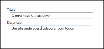 Caixa de diálogo Novo Site do SharePoint Online.