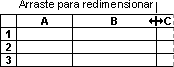 Limite da coluna a ser arrastado