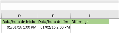 Data de início de 01/01/16 13:00; Data de fim de 02/01/16 14:00
