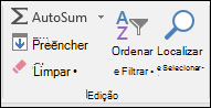 Localizar & Selecionar no friso
